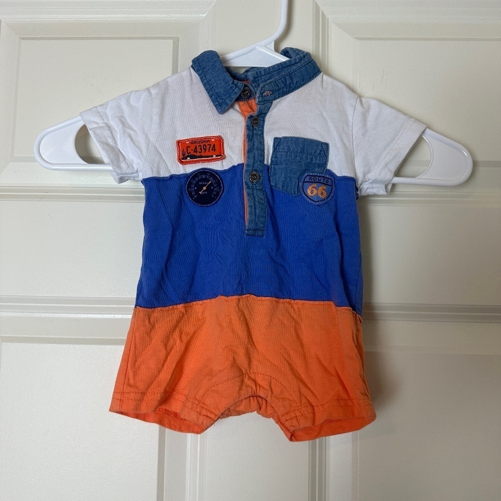 ! Petit Lem Color Block One Piece Baby Boy Size 3M